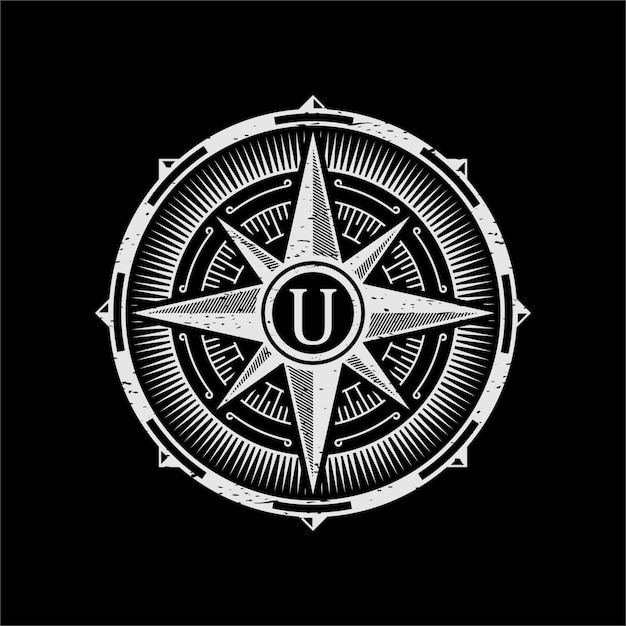 Vector vintage compass logo