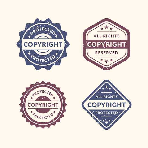 Vector vintage copyright stempels set