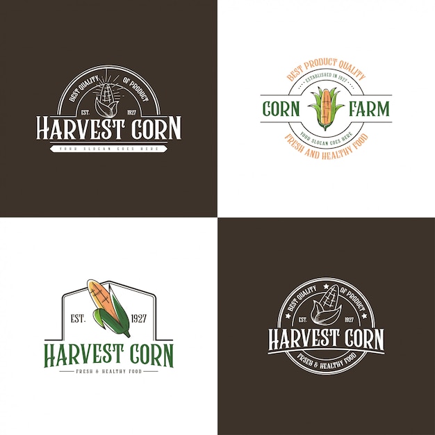 Vintage corn logo template