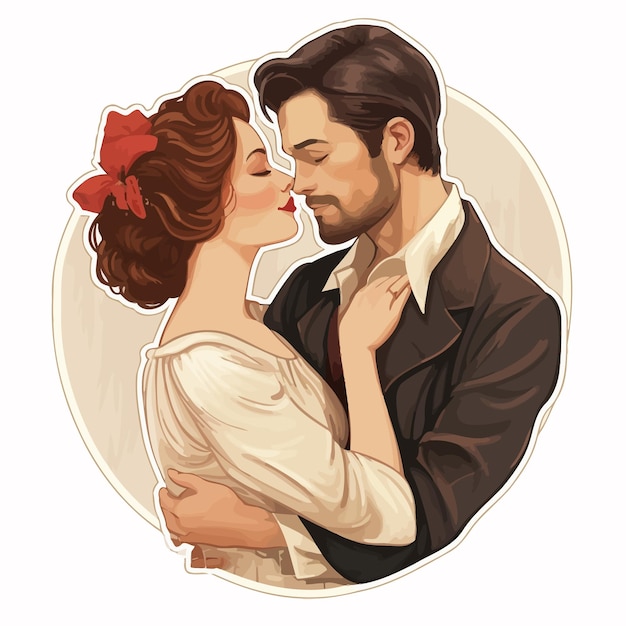 vintage couple romantic sticker