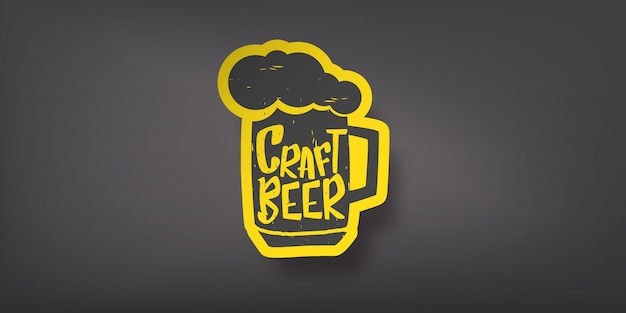 Vintage Craft beer logo design template