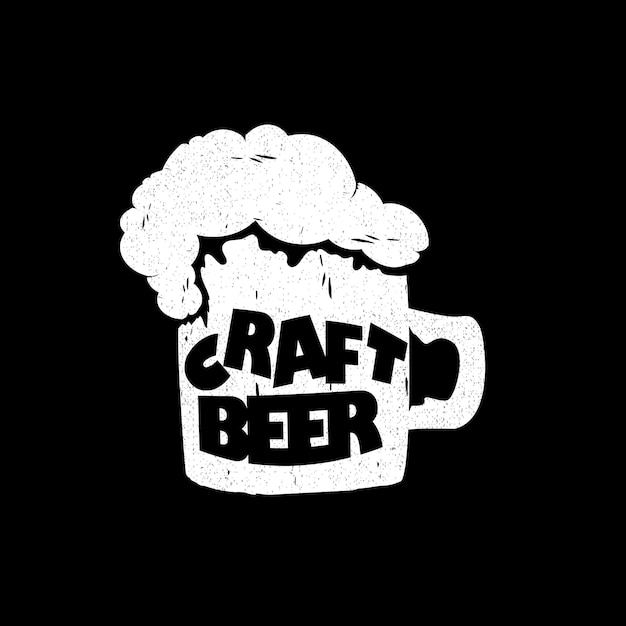 Vintage Craft bier logo en label ontwerpsjabloon