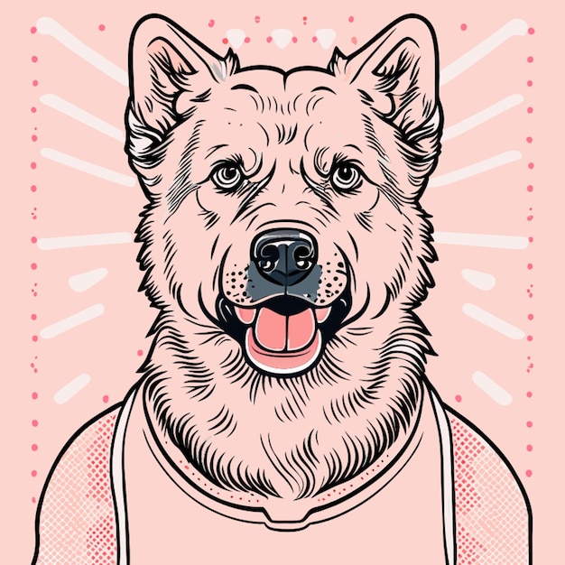 Vector vintage crazy angry german shepherd shirt vector graphic isolated on a white background with margins