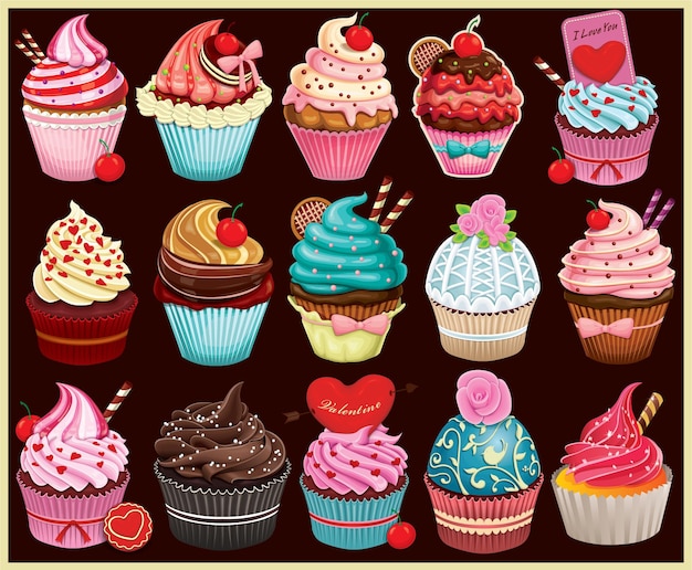 Vintage Cupcake poster decorontwerp