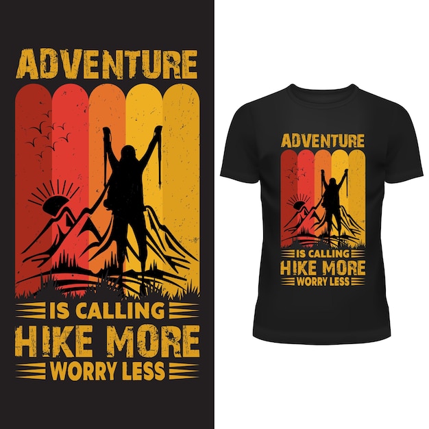 Vector vintage custom hiking vector design for tshirt