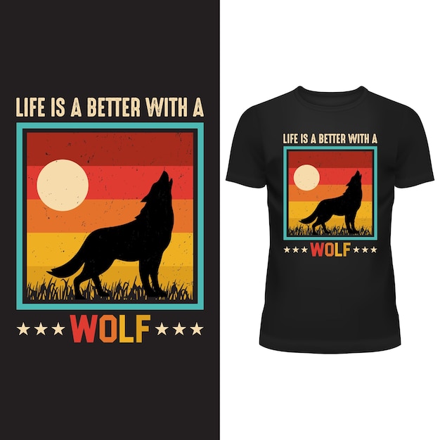 Vector vintage custom wolf vector design for tshirt