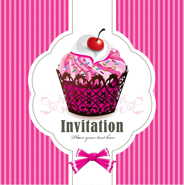 Poster di cupcake carino vintage