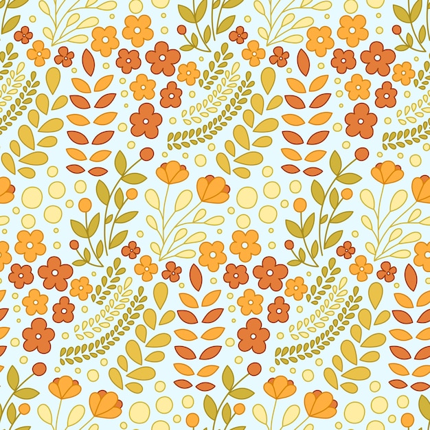 Vintage daisy floral vector seamless pattern design