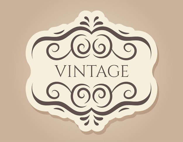 Vintage decorated frame with swirls Vector isolated banner or template in Victorian style