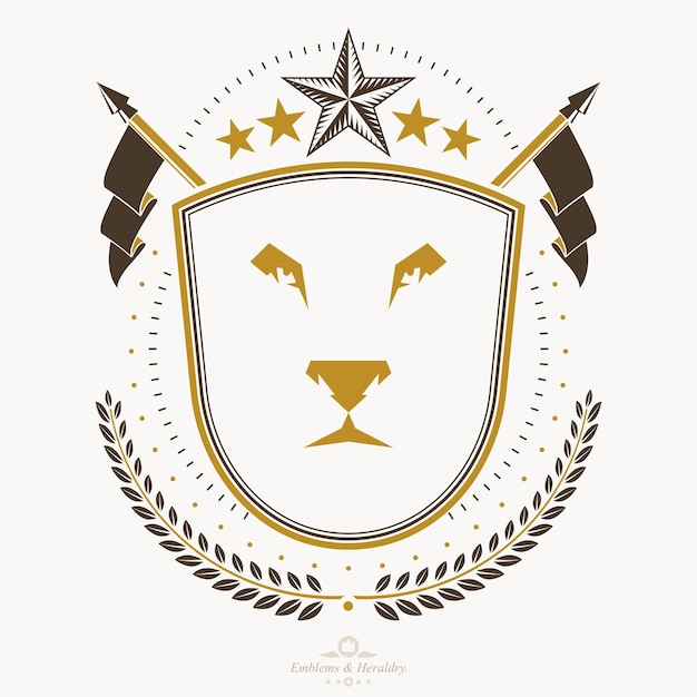 Vintage decoratieve embleem samenstelling, heraldische vector.