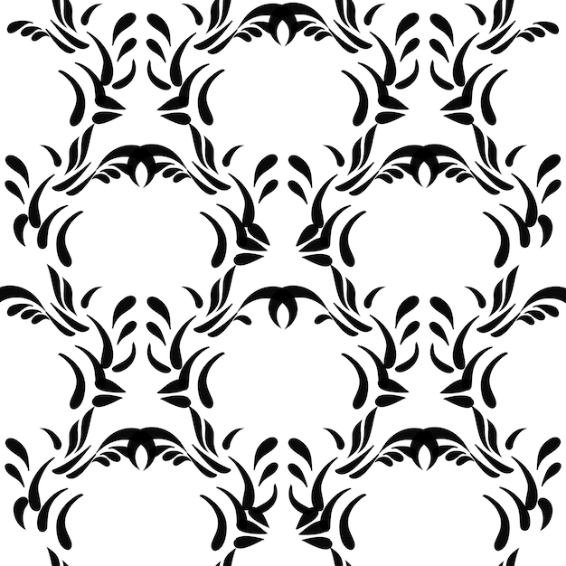 Vector vintage decorative black seamless damask ornaments