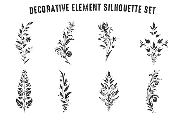 Vintage decorative design Element vector silhouette Set Retro Decorative element vector clipart