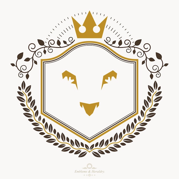 Vector vintage decorative emblem composition, heraldic vector.