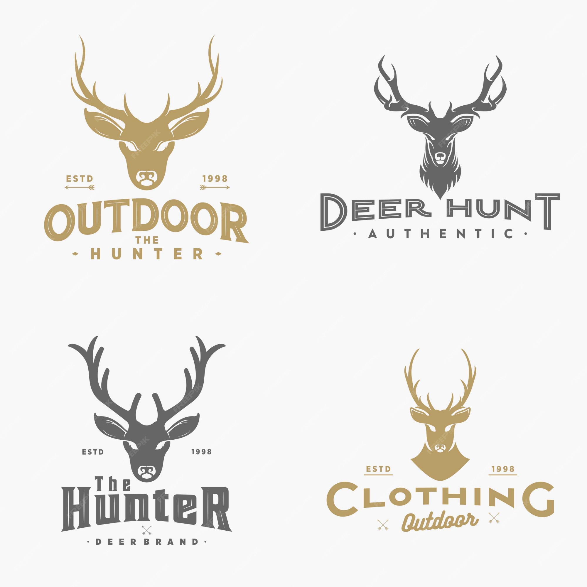 Premium Vector | Vintage deer logo collection