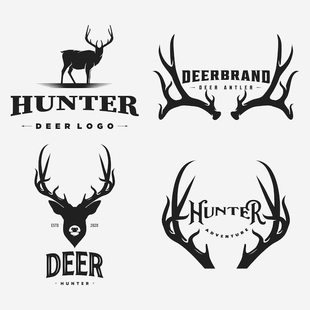 Vector vintage deer logo and  icon