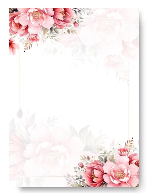 Vector vintage delicate greeting invitation card template design met roze pioenen bloemen botanisch kaart design concept