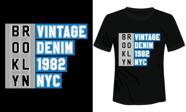 Vintage Denim NYC Brooklyn Tshirt Design Vector Illustratie