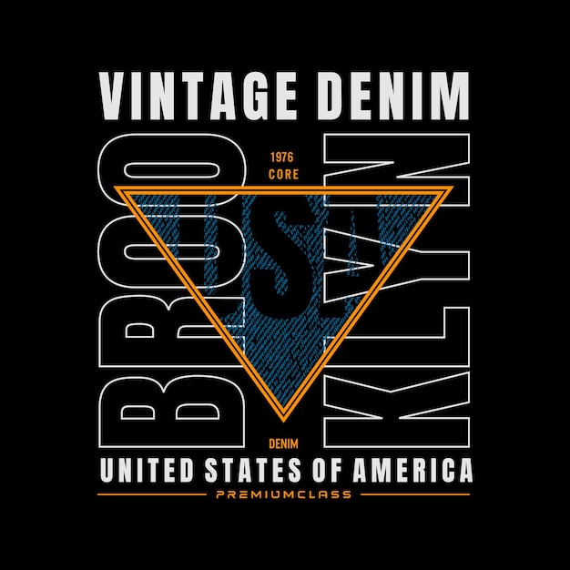 vintage denim typografie voor t-shirt premium vector Premium Vector