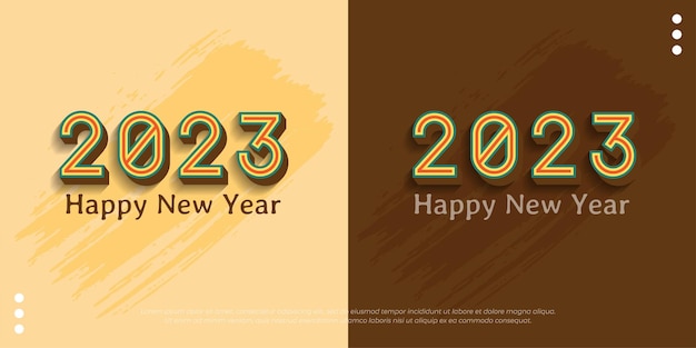 Vintage design 2023 happy new year logo vector illustration greeting card