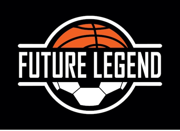 Vintage design basketball football future legend typography ready to print premium vector