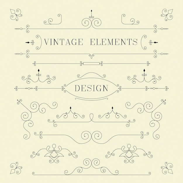 vintage design borders retro elements frame vector illustration