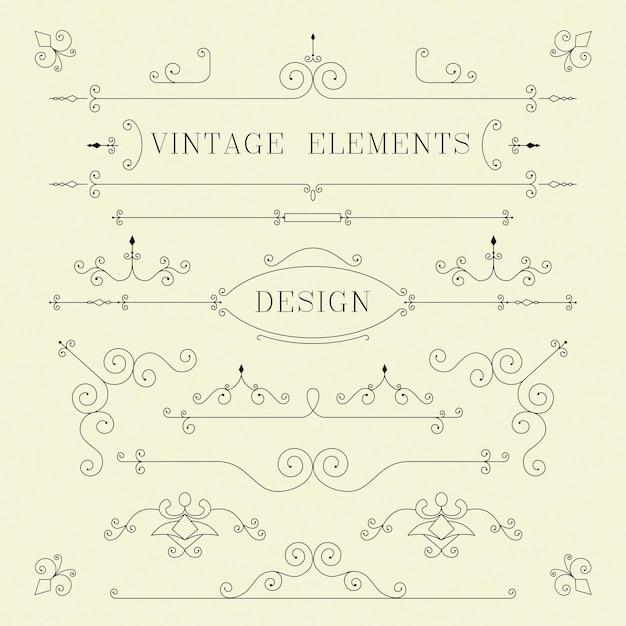 Vector vintage design borders retro elements frame vector illustration