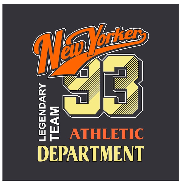 Vector vintage design new york athletic department typography premium vector