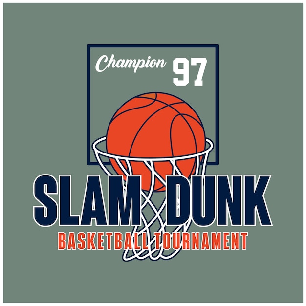 Винтажный дизайн Slam Dunk баскетбол спортивный графический дизайн футболки