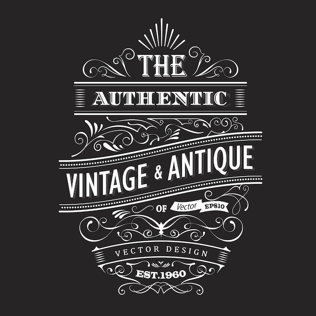 Vintage design westerse label typografie vector