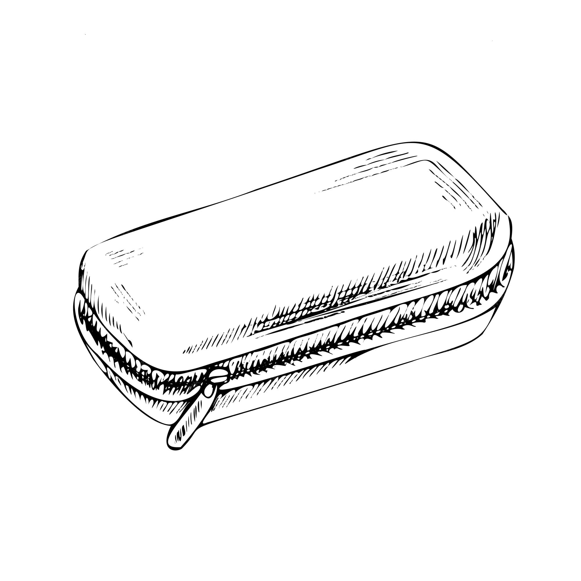 Premium Vector  Vintage detailed hand drawn retro style sketch of pencil  case as school essential illustration