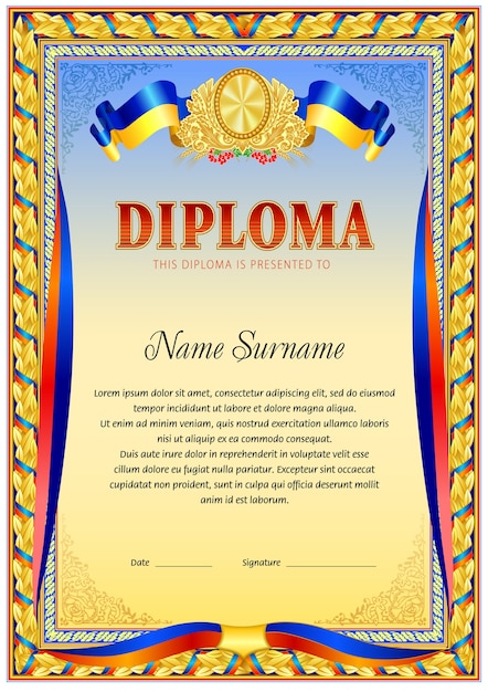 vintage diploma blank template.