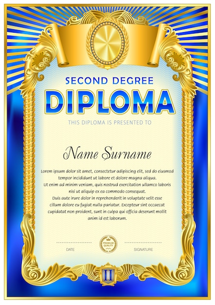 Vintage diploma blank template.