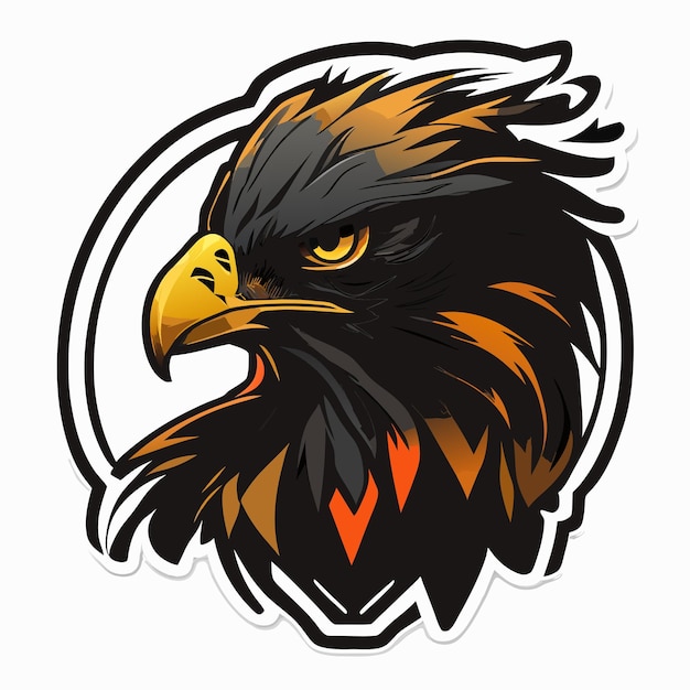 Vintage eagle head mascot colorful concept