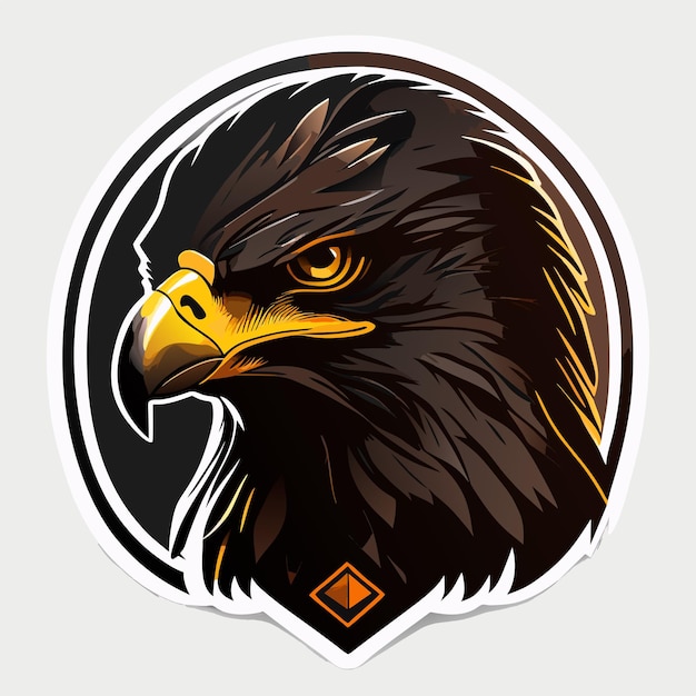 Vintage eagle head mascot colorful concept