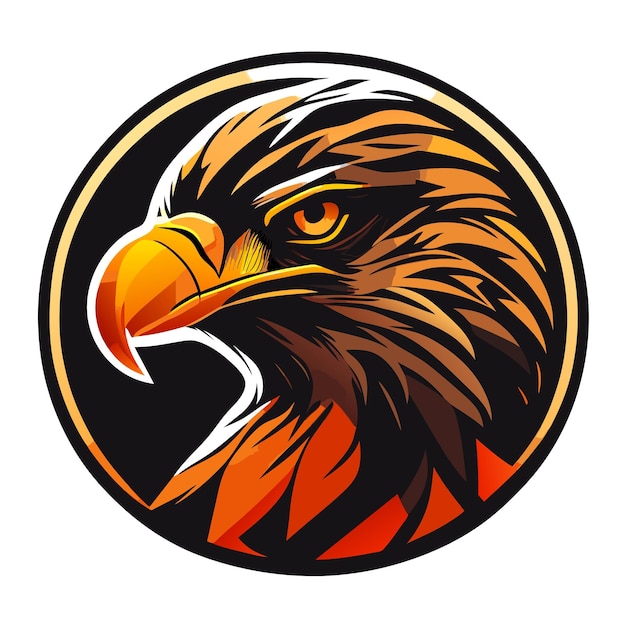 Vintage eagle head mascot colorful concept