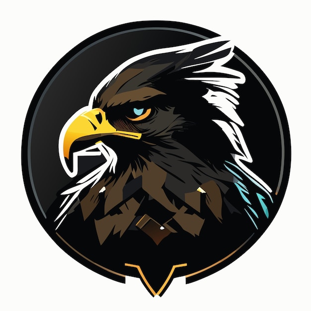 Vintage eagle head mascot colorful concept