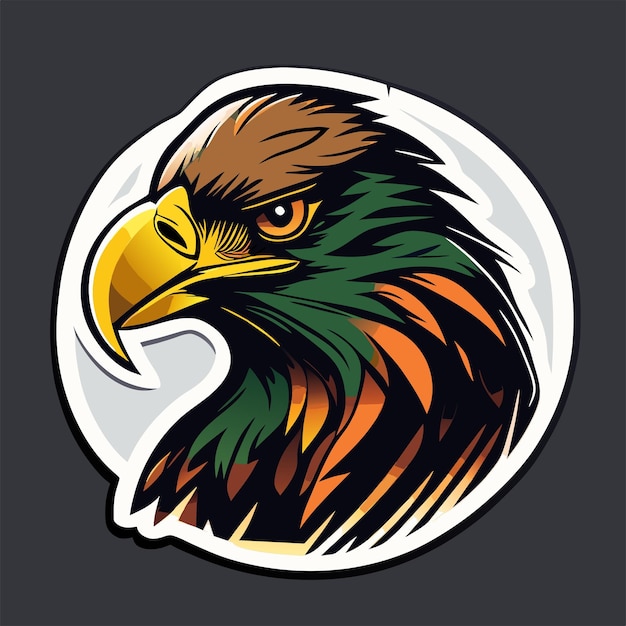 Vintage eagle head mascot colorful concept