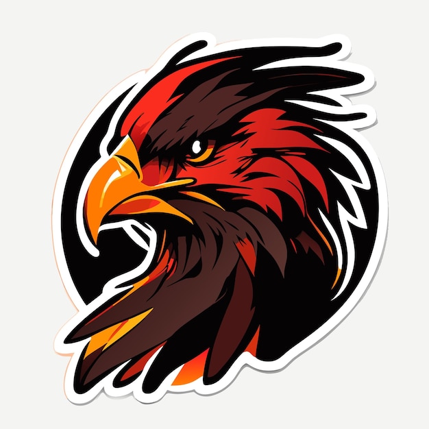 Vintage eagle head mascot colorful concept