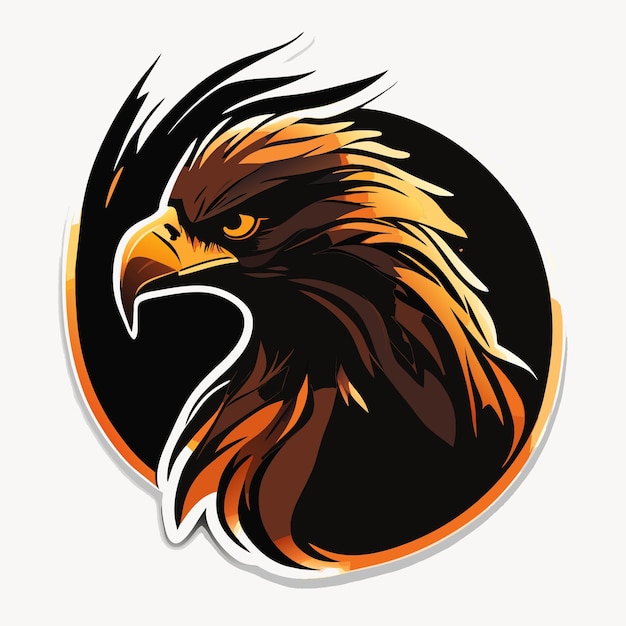 Vintage eagle head mascot colorful concept