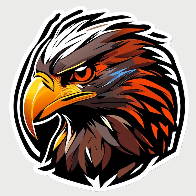 Vintage eagle head mascot colorful concept