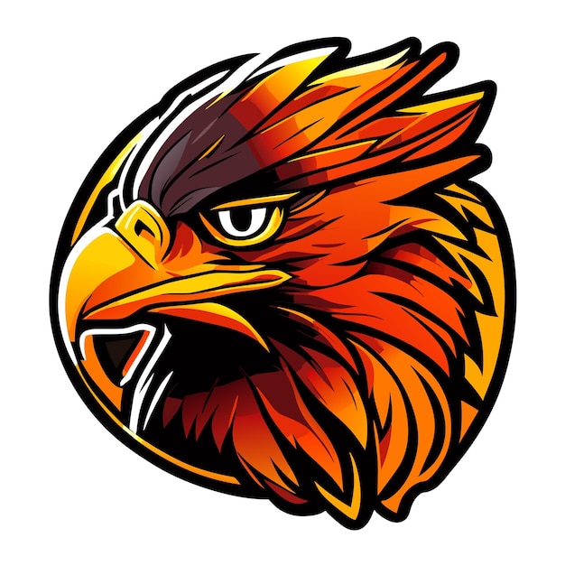 Vintage eagle head mascot colorful concept