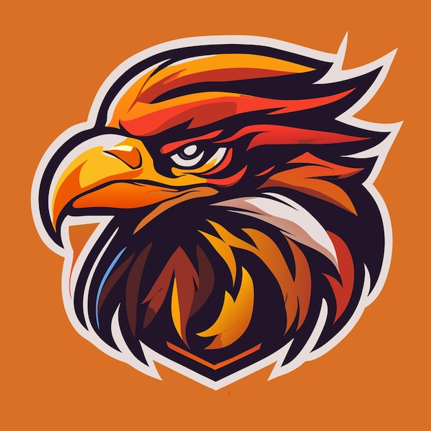 Vector vintage eagle head mascot in eyepopping colors
