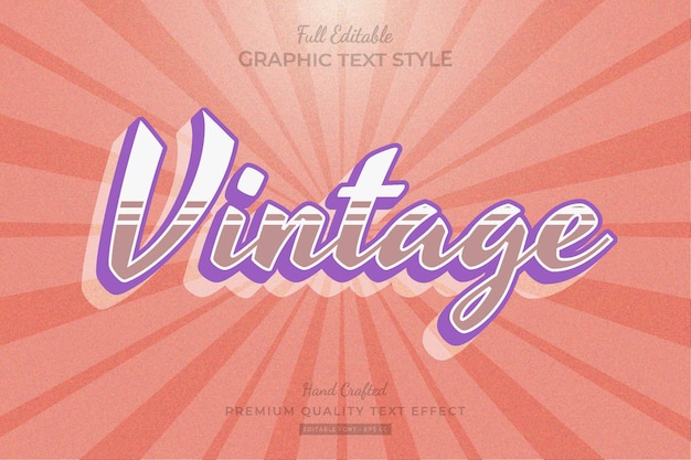 Vintage Editable Premium Text Effect Font Style