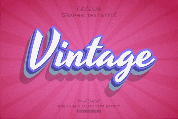 Vintage Editable Premium Text Effect Font Style