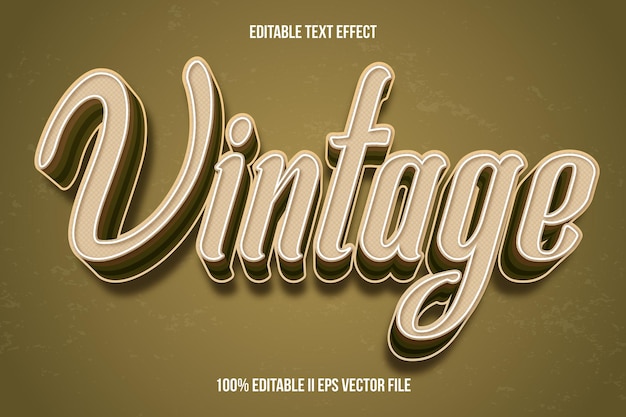 Vettore vintage editable text effect 3d emboss gradient style (effetto di testo modificabile in 3d)