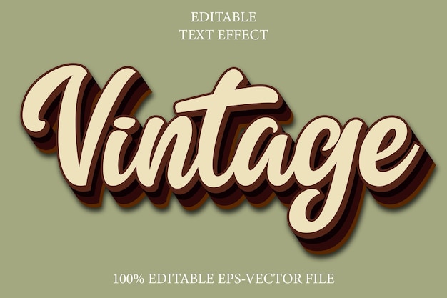 Vector vintage editable text effect 3d vintage style