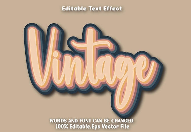 Vector vintage editable text effect cartoon style