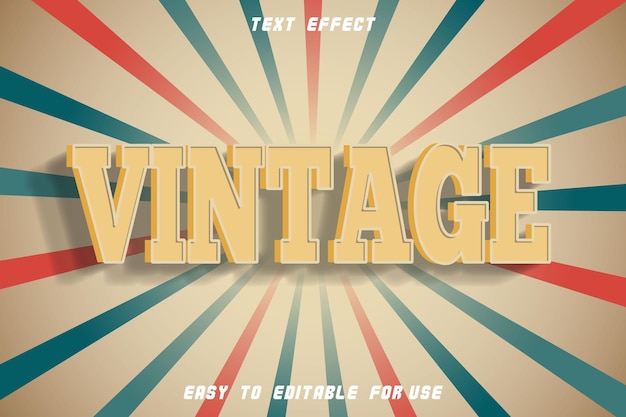 Vintage editable text effect emboss vintage style