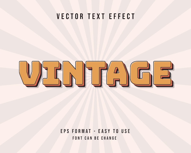 Vintage editable text effect illustrator