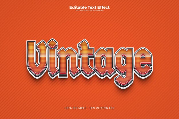 Vintage editable text effect in modern trend style